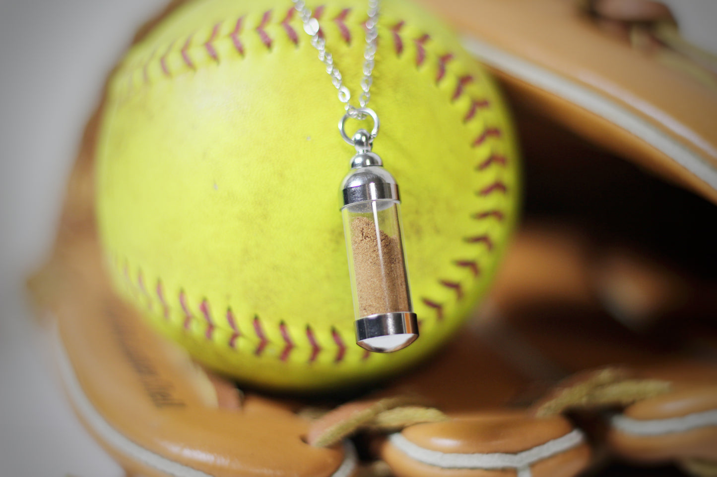 Jar of Dirt SOFTBALL Necklace with Personalized Card, On This Dirt Quote Poem, Keepsake Memory Sentimental Senior Gift, Team Gifts Softball