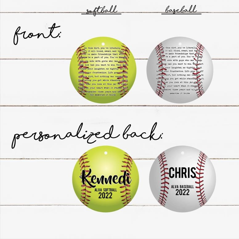 Jar of Dirt Baseball COACH Personalized Metal Tag Motivational Memory Sentimental Quote Senior Gift, Baseball Team Gifts, Retirement, Season