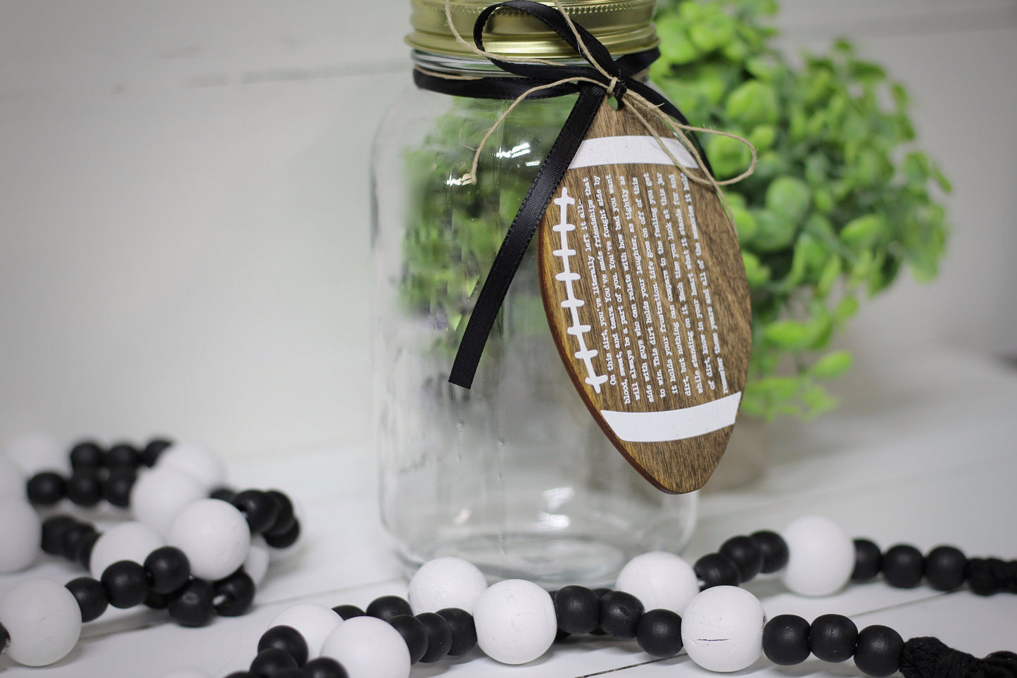 Jar of Dirt, Grass, or Turf FOOTBALL Team Wood Tag Motivational Memory Sentimental Quote Sign Senior Gift, Senior Night, Sports Banquet Gift