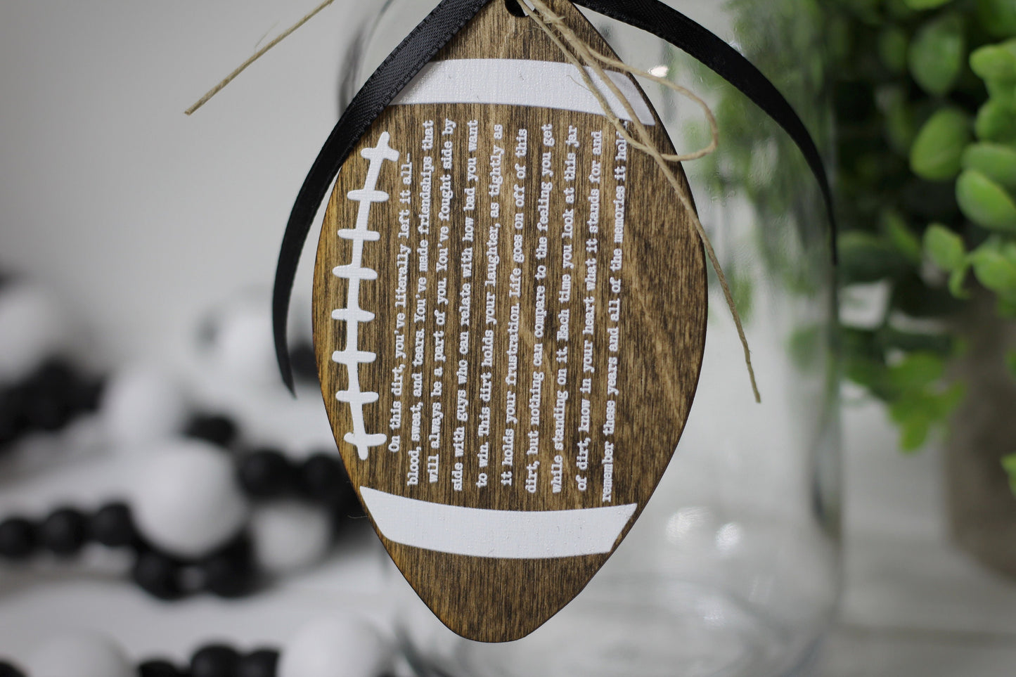 Jar of Dirt, Grass, or Turf FOOTBALL Team Wood Tag Motivational Memory Sentimental Quote Sign Senior Gift, Senior Night, Sports Banquet Gift