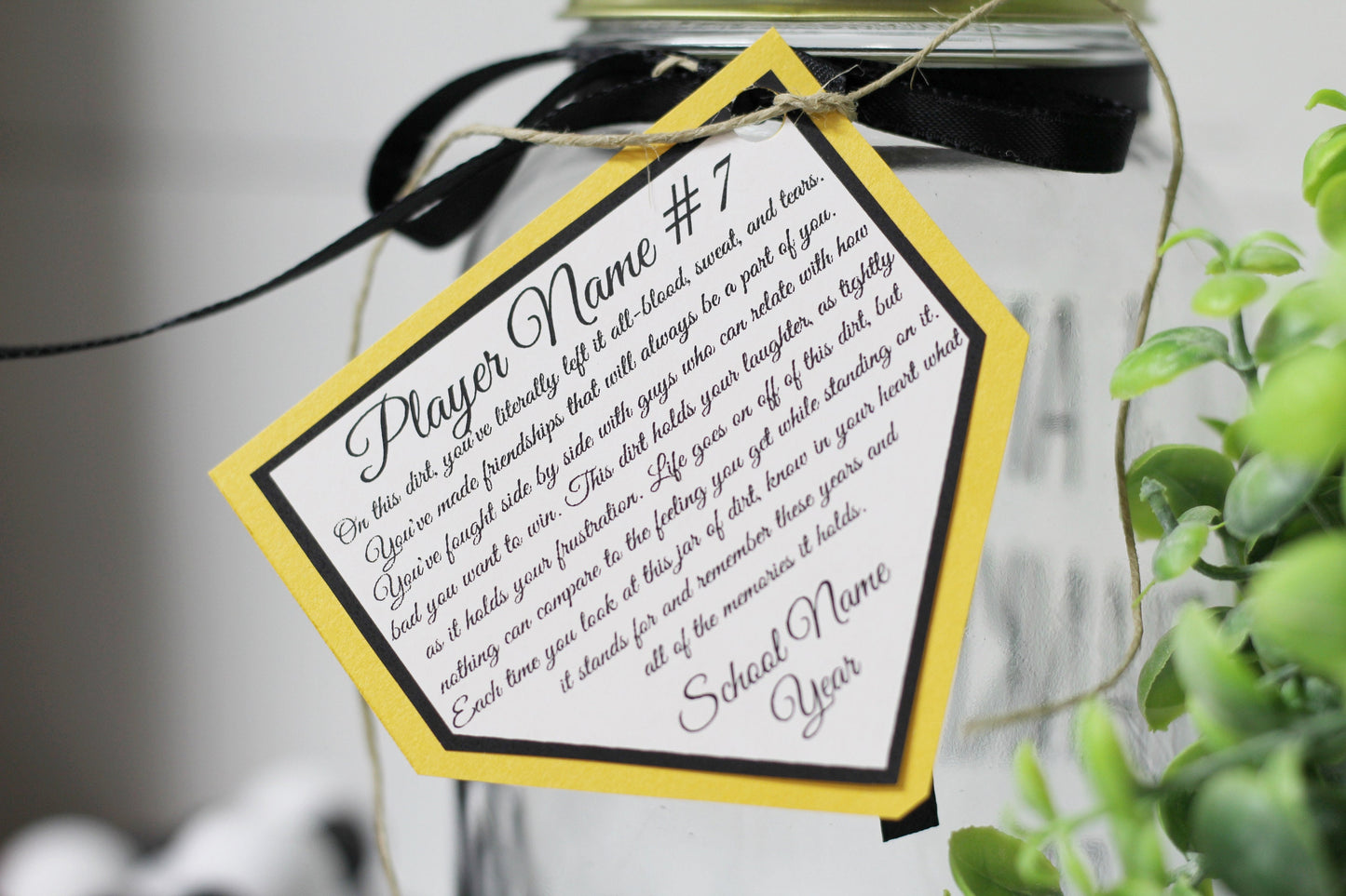 Personalized Jar of Dirt BASEBALL boys Team Printable Editable Download Custom Template Memory Sentimental Quote Sign Senior Night Gift