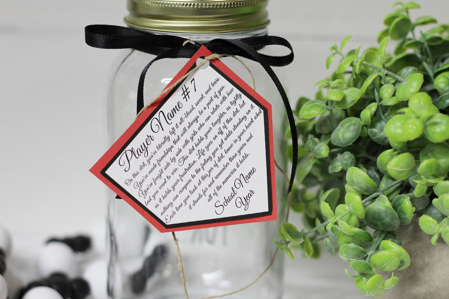 Personalized Jar of Dirt SOFTBALL girls Team Printable Editable Download Custom Template Memory Sentimental Quote Sign Senior Night Gift