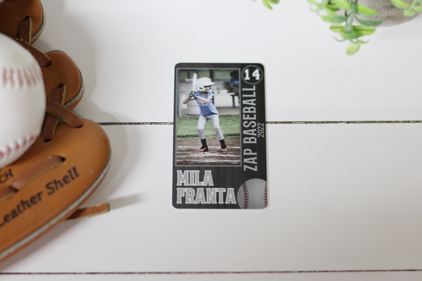 Personalized Metal Baseball Card, Trading Card, Memory Sentimental Gift for End of Season Baseball Softball Team Gifts, Custom Baseball Card