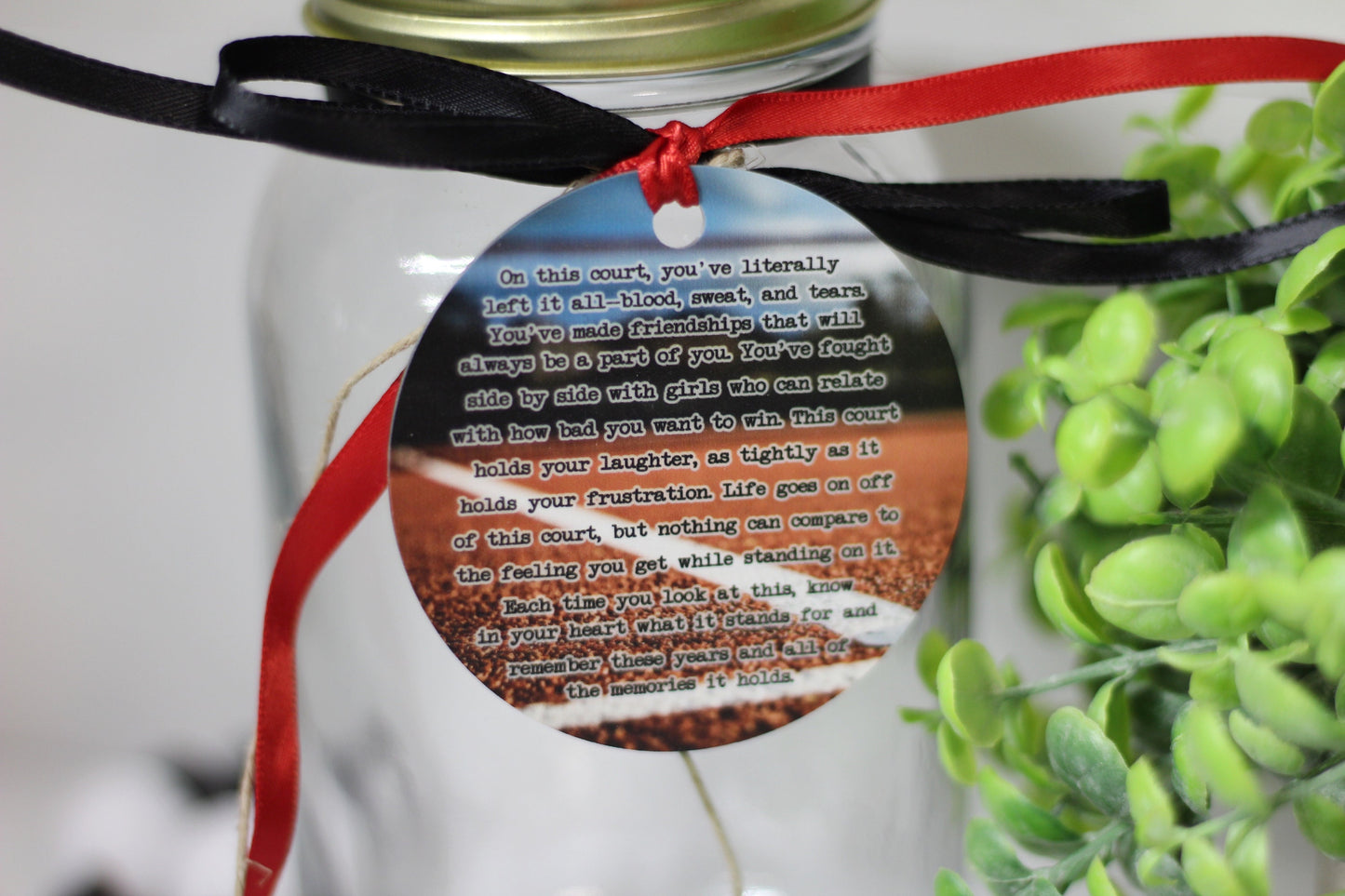 Personalized TENNIS Team Personalized Metal Tag Motivational Memory Sentimental Quote Sign Senior Gift, Tennis Player Team Gifts Jar of Dirt