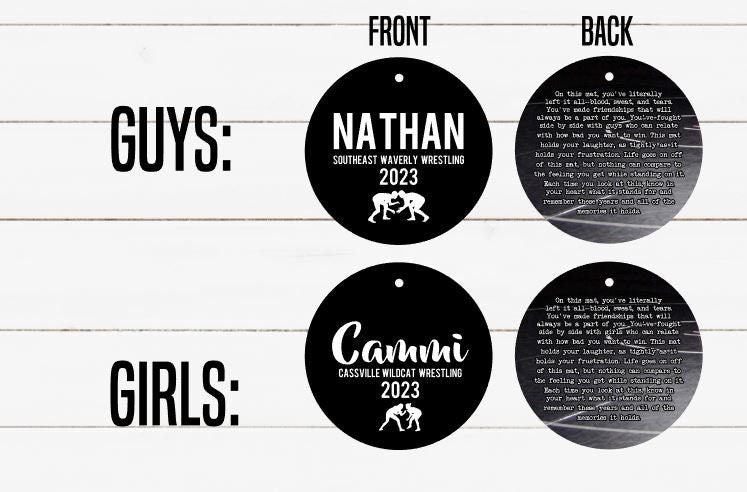 Wrestling Team Personalized Metal Tag On This Mat Quote, Motivational Memory Sentimental Sign, High School Senior Gift, Wrestling Team Gifts
