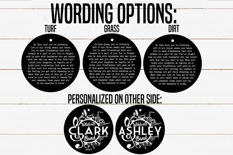 Jar of Dirt Marching BAND Personalized Metal Tag, Motivational Memory Sentimental Quote Sign Senior Gift, High School Band Gifts, Graduation