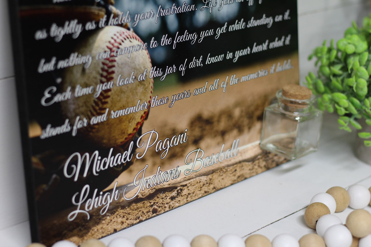 Jar of Dirt BASEBALL Sign, Boys Team Personalized Wood Art, Motivational Memory Sentimental Quote Sign, Senior Gift, Baseball Player Gifts