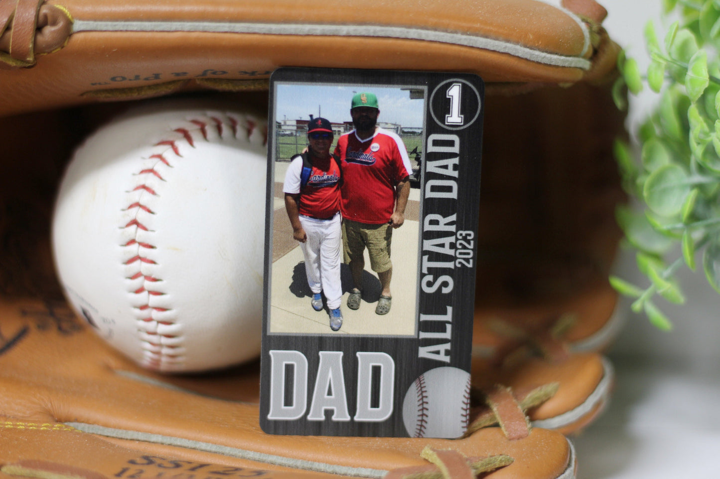 Dad Personalized Metal Baseball Card, Father's Day Gift, Trading Card, Sentimental Gift for Dad, Grandpa, Pop, Baseball Softball Custom Card