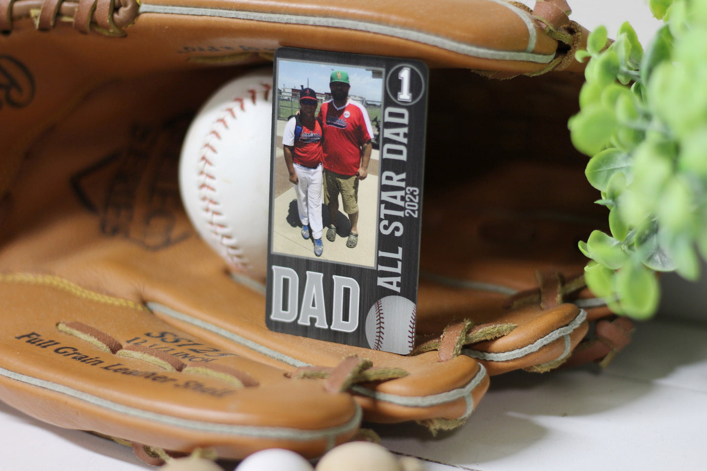 Dad Personalized Metal Baseball Card, Father's Day Gift, Trading Card, Sentimental Gift for Dad, Grandpa, Pop, Baseball Softball Custom Card