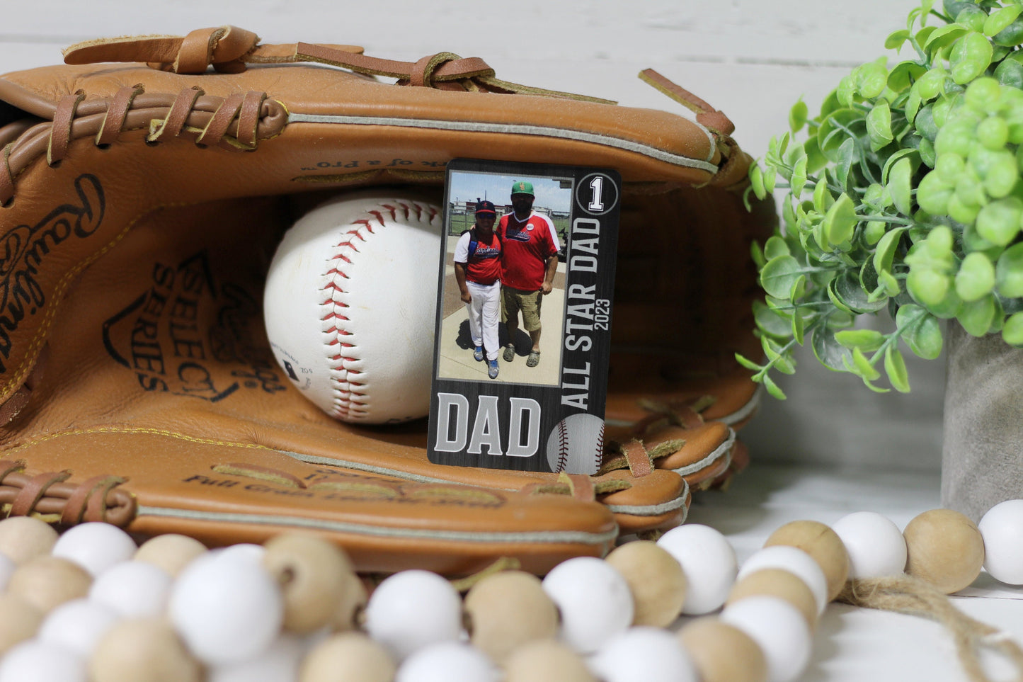 Dad Personalized Metal Baseball Card, Father's Day Gift, Trading Card, Sentimental Gift for Dad, Grandpa, Pop, Baseball Softball Custom Card