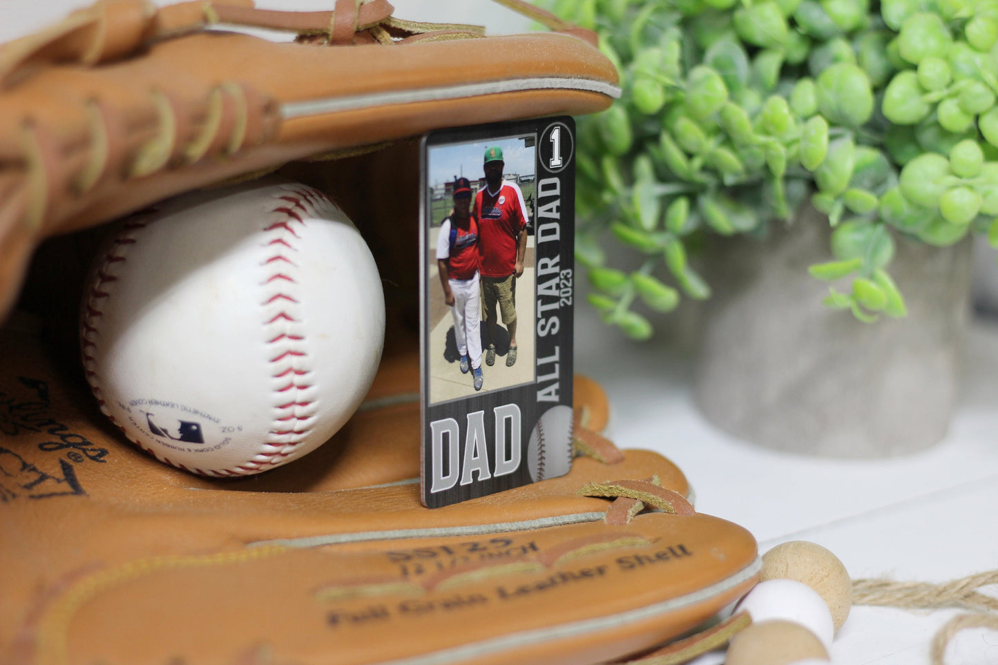 Dad Personalized Metal Baseball Card, Father's Day Gift, Trading Card, Sentimental Gift for Dad, Grandpa, Pop, Baseball Softball Custom Card