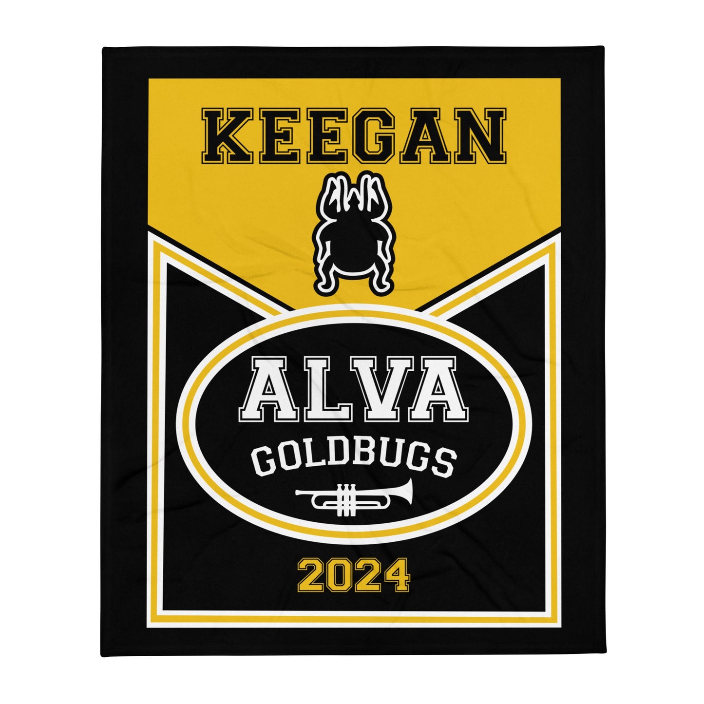 Personalized High School Senior Throw Blanket, Custom Sports Blanket, Senior Night Gift Banquet Graduation End of School Year Class of 2024