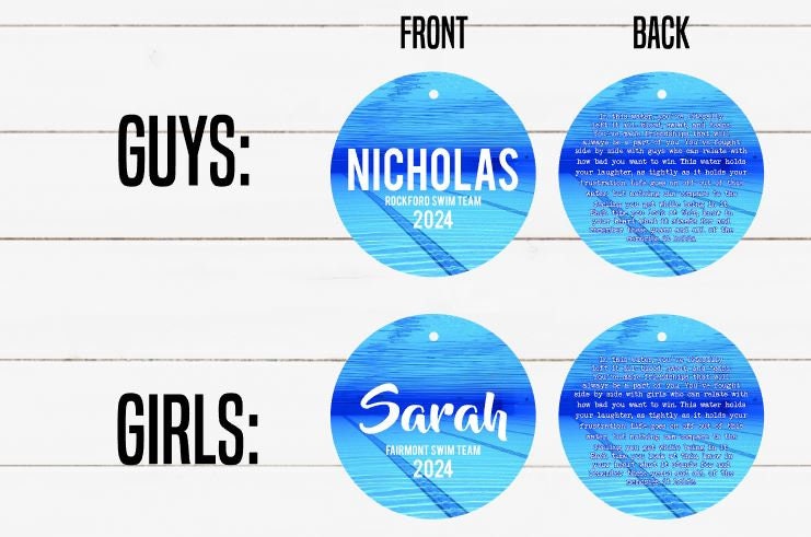 Swim Team Personalized Metal Tag In This Water Quote, Motivational Memory Sentimental Sign, High School Senior Gift, Swim & Dive Team Gifts