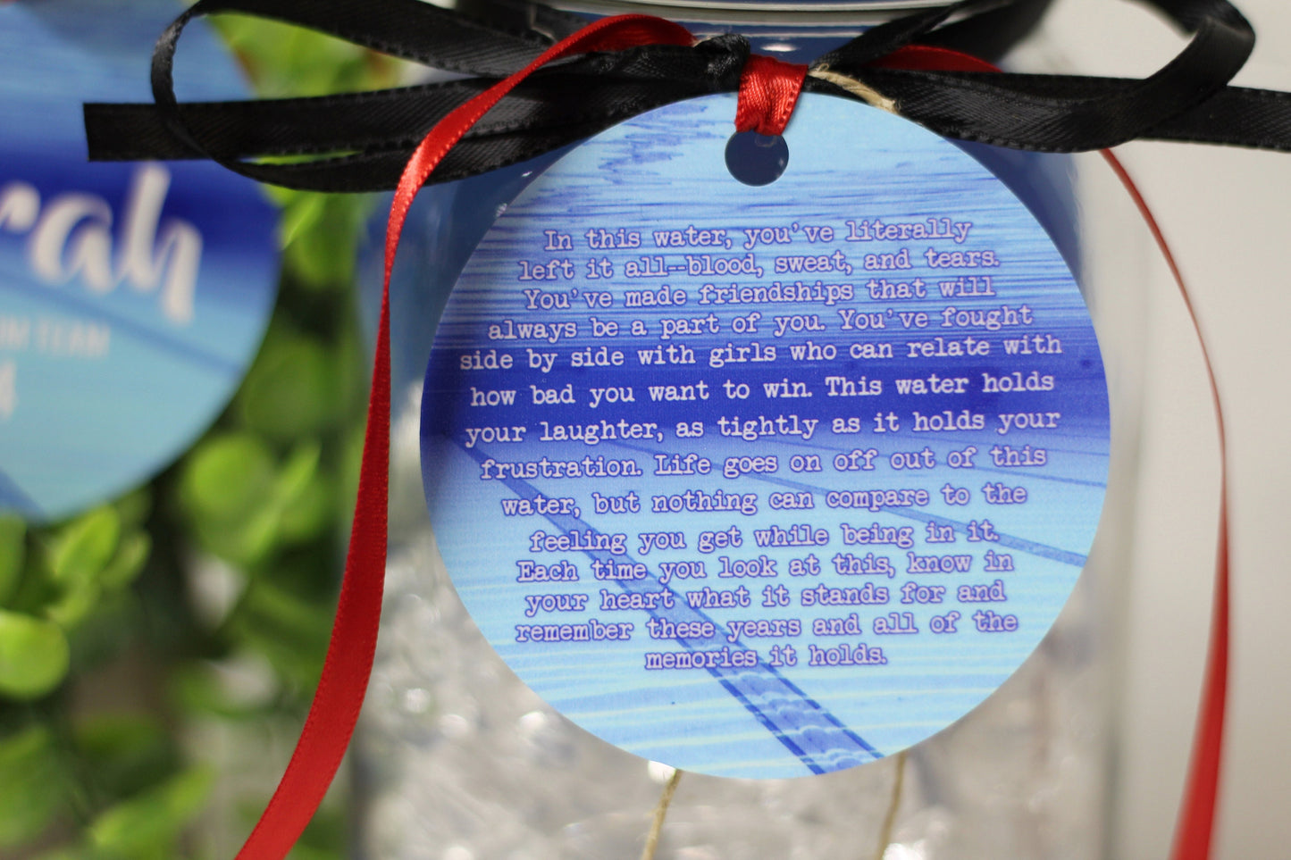 Swim Team Personalized Metal Tag In This Water Quote, Motivational Memory Sentimental Sign, High School Senior Gift, Swim & Dive Team Gifts