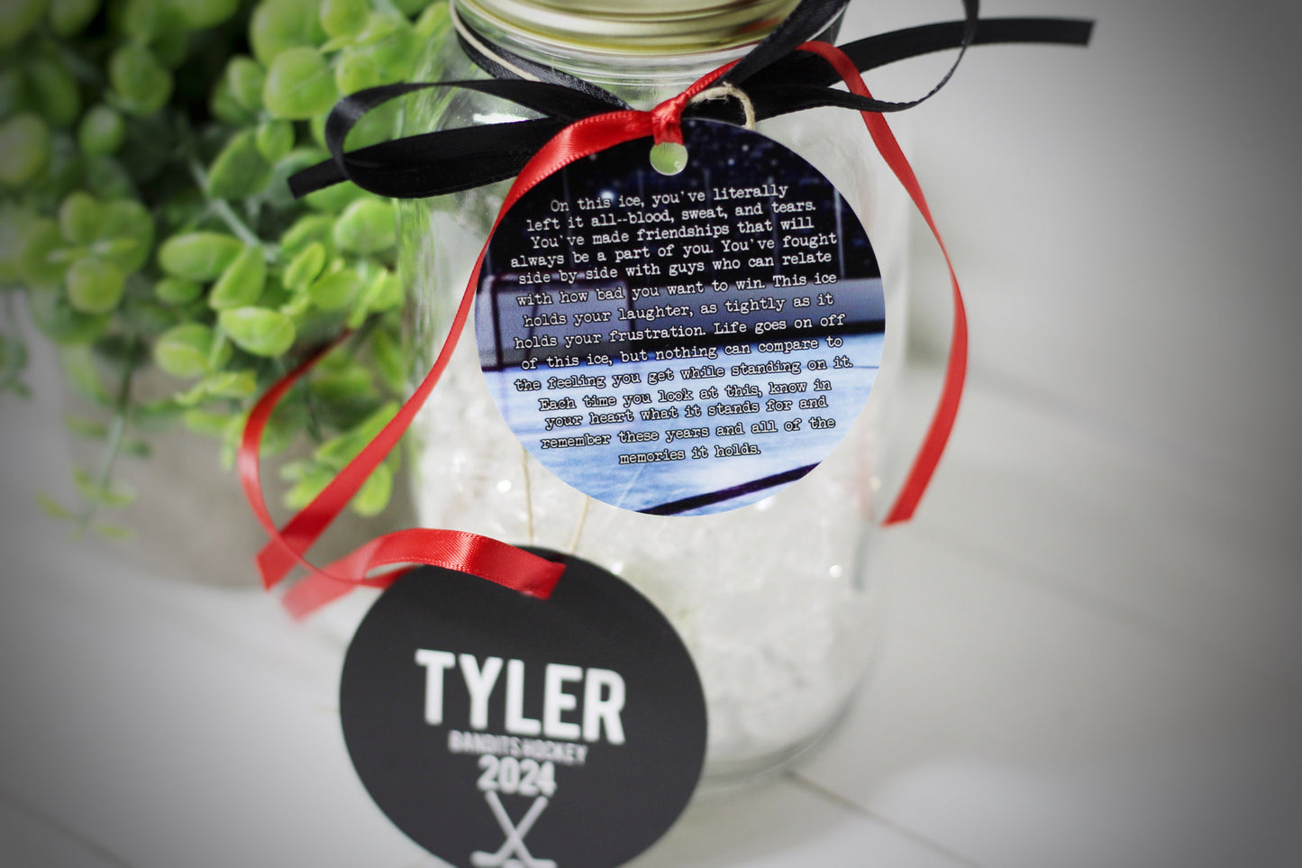 Hockey Team Personalized Metal Tag On This Ice Quote, Motivational Memory Sentimental Sign, High School Senior Gift, Ice Hockey Team Gifts