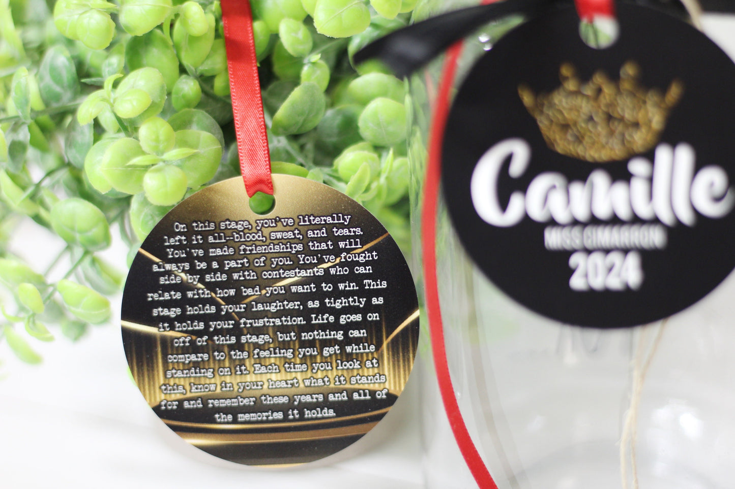 Pageant Personalized Metal Tag On This Stage Quote, Motivational Memory Sentimental Sign, High School Senior Gift, End of Pageant Gifts