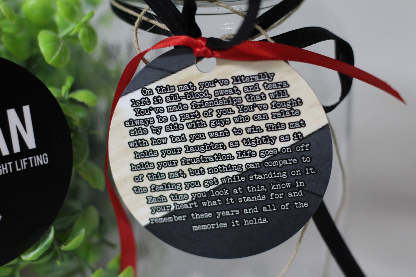 Power Lifting Team Personalized Metal Tag On This Mat Quote, Motivational Memory Sentimental, High School Senior Gift, Lifting Team Gifts