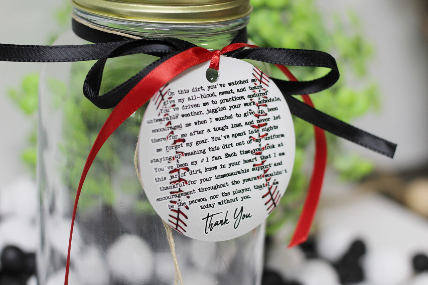 Jar of Dirt PARENT Baseball or Softball Personalized Metal Tag